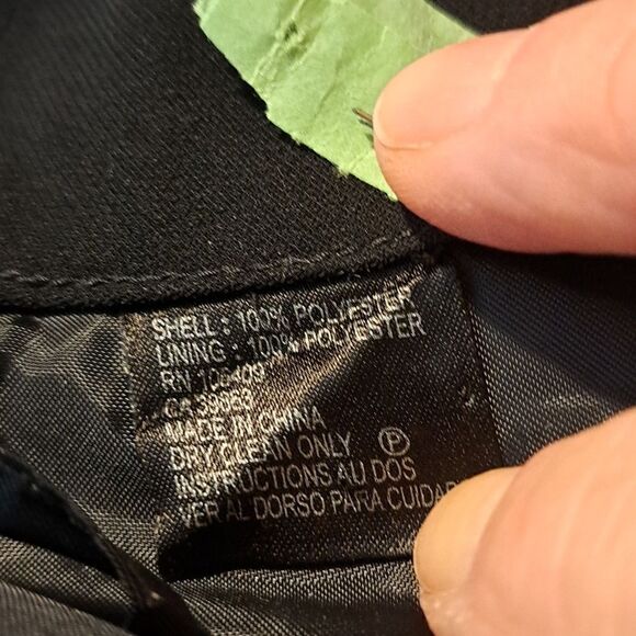 Trousers Women’s Black Wide Leg Front Button Zip Fly Lined Sz 12 Polyester Crepe - Picture 5 of 11